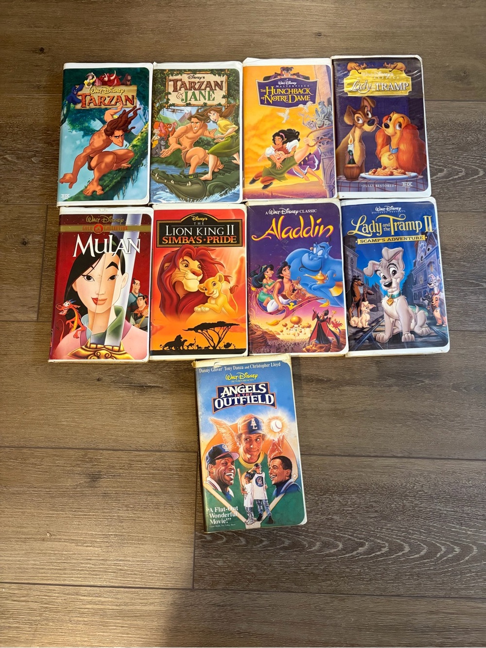 Disney Walt Disney Classic Animated Movie VHS Lot of 9 VHS Movie Collection